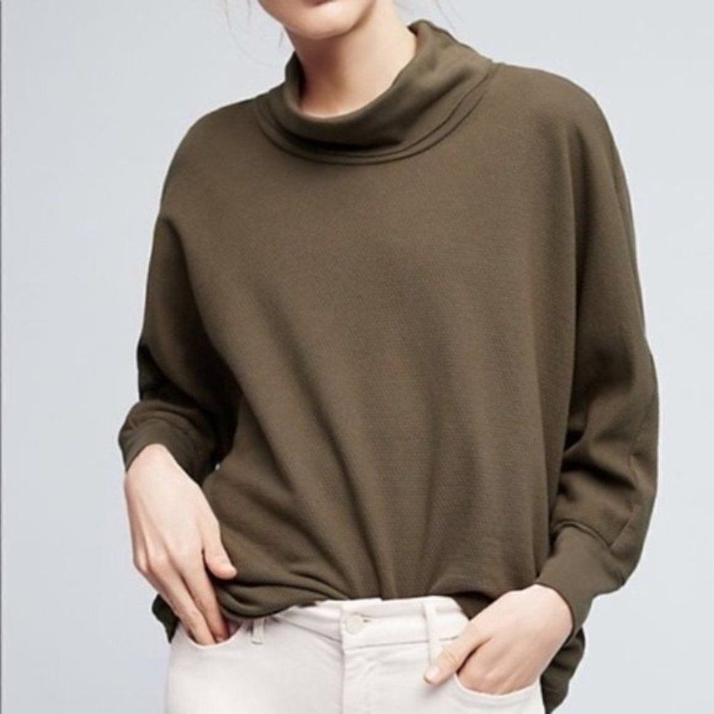 STATESIDE Turtleneck Olive Dolman Sleeve Sweater 
